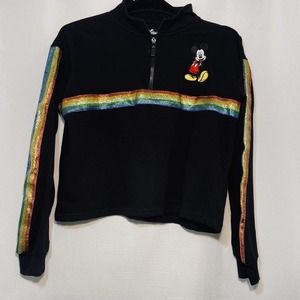 Disney Mickey Mouse Rainbow Striped Long Sleeve Top